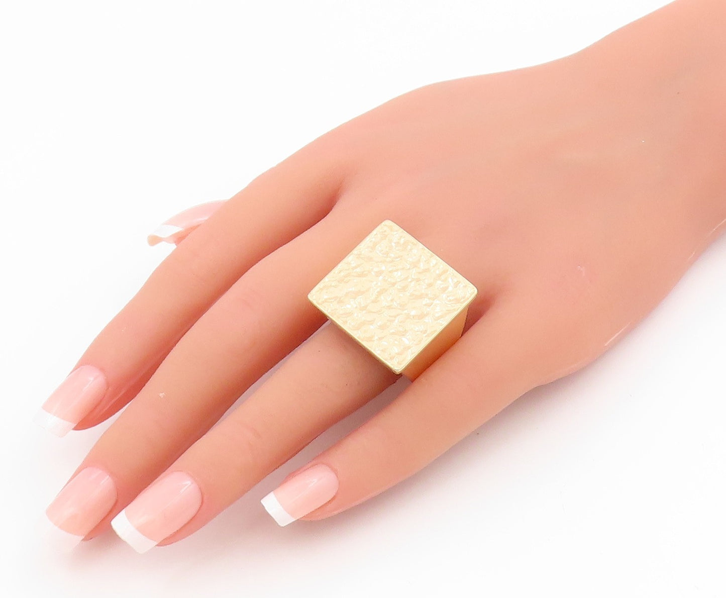 925 Sterling Silver Vintage Ring Gold Plated ITAOR Geometric Band Sz 10 RG34643