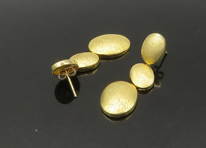 925 Sterling Silver  Vintage Shiny Gold Plated Linked Dangle Earrings  EG10809
