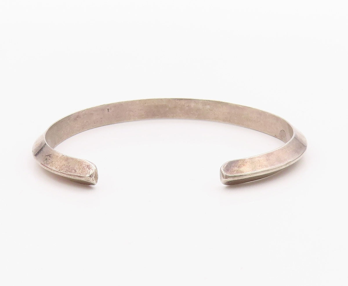 925 Sterling Silver Vintage Bracelet Minimalist Solid Knife Edge Cuff  BT11398