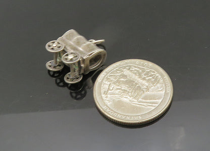 925 Sterling Silver  Vintage Petite Old Fashioned Carriage Pendant  PT17690