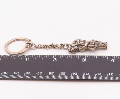 925 Sterling Silver Vintage Sculpted Saint Peter Holding Keys Keychain TR3394