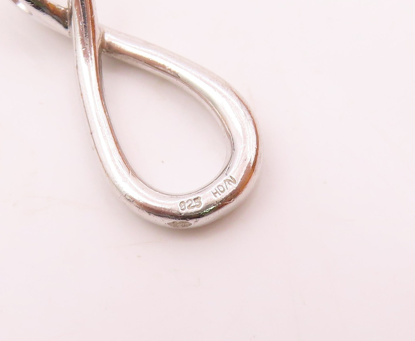 925 Silver  Vintage Dainty Genuine Diamonds Twisted Drop Pendant  PT21424