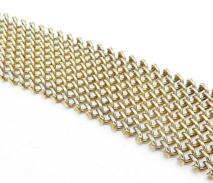 925 Sterling Silver  Vintage Shiny Minimalist Net Design Chain Bracelet BT1442