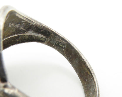 925 Sterling Silver  Vintage Dark Tone Smooth Tapered Band Ring Sz 9  RG17734