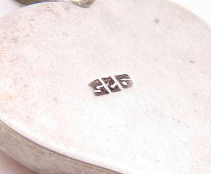 925 Sterling Silver Vintage Pendant Pressed Floral Love Heart Design  PT25073