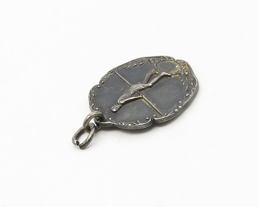 ROB STOLL 925 Silver  Vintage Antique 2nd Prize Medal Sports Pendant  PT14177