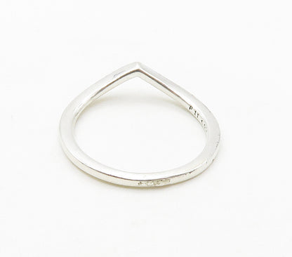 PANDORA 925 Sterling Silver  Shiny Smooth Pointed Band Ring Sz 6  RG16852