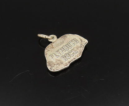 925 Sterling Silver  Vintage 1620 Plymouth Rock Medal Charm Pendant  PT21530