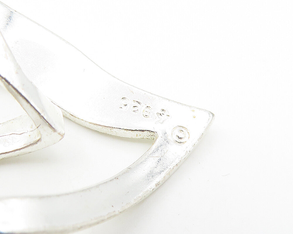 925 Sterling Silver  Vintage Shiny Smooth Open Love Heart Pendant  PT8621