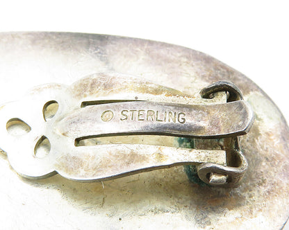 925 Sterling Silver  Vintage Hollow Bypass Dome Non Pierce Earrings  EG5701