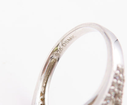 925 Sterling Silver Vintage Ring Designer Drop Cut Citrine & CZ  Sz 7.5 RG30997