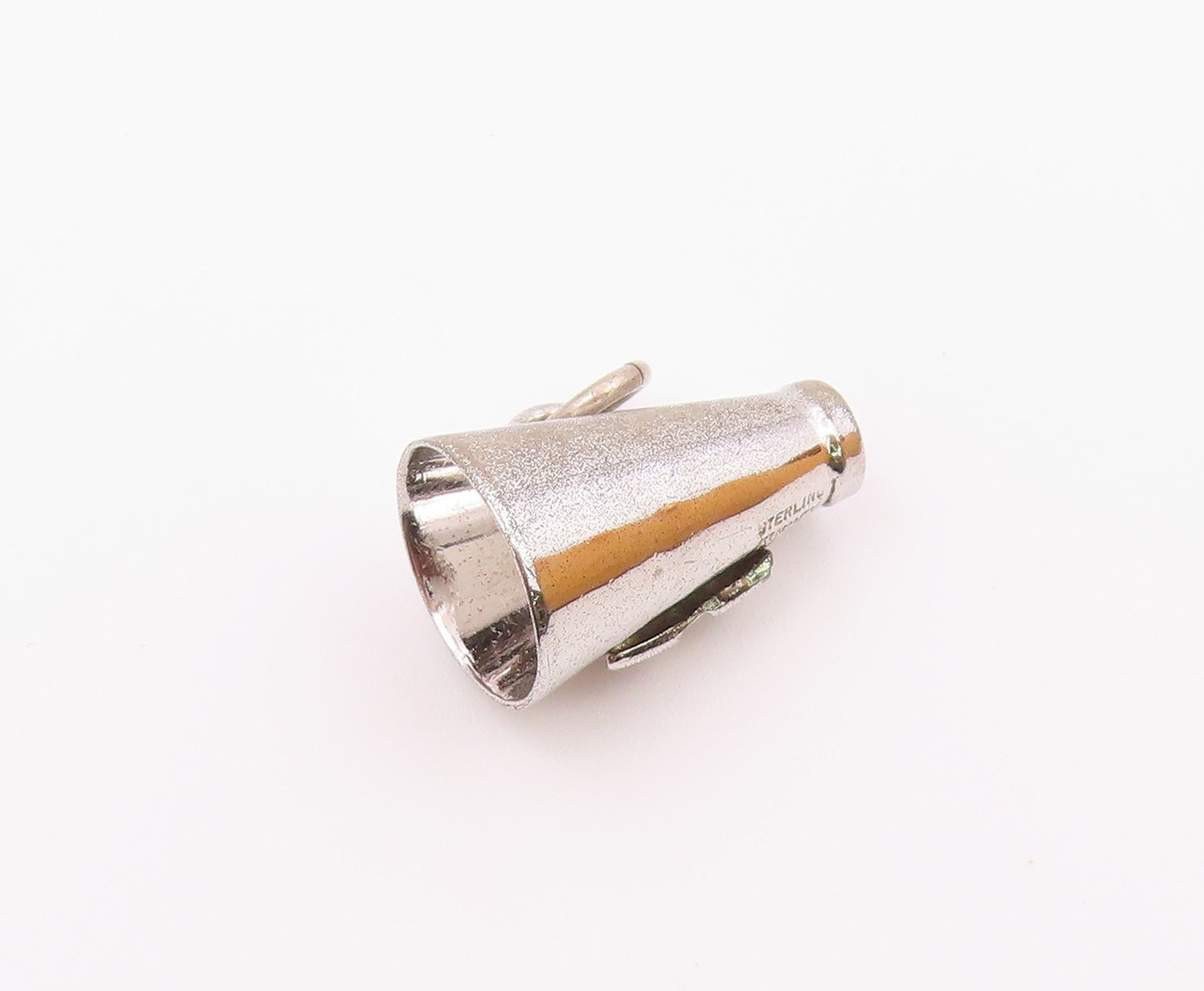 925 Sterling Silver  Vintage Enamel M Mascot Megaphone Pendant  PT21483