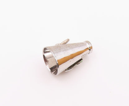 925 Sterling Silver  Vintage Enamel M Mascot Megaphone Pendant  PT21483