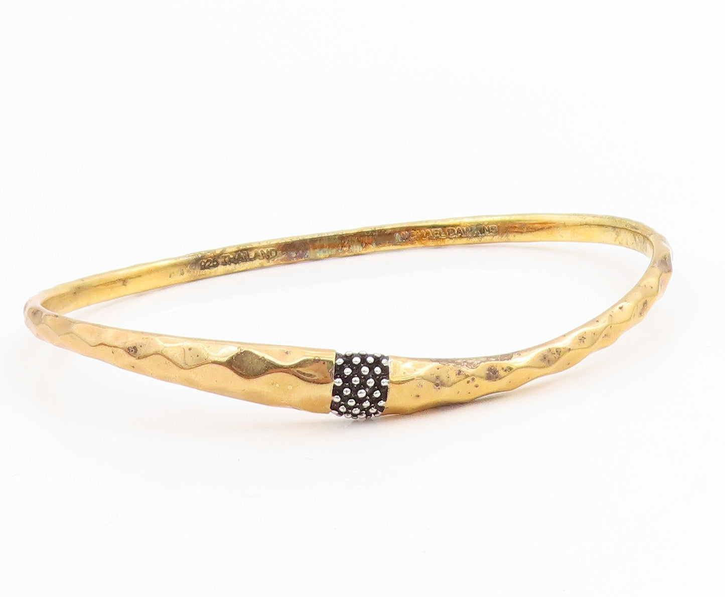 925 Sterling Silver Vintage Bracelet MICHAEL DAWKINS Gold Plated Bangle  BT11495