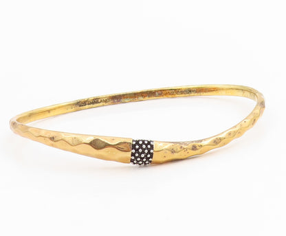 925 Sterling Silver Vintage Bracelet MICHAEL DAWKINS Gold Plated Bangle  BT11495