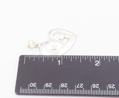 925 Silver  Vintage Love Is Patient Love Is Kind Heart Charm Pendant  PT20744