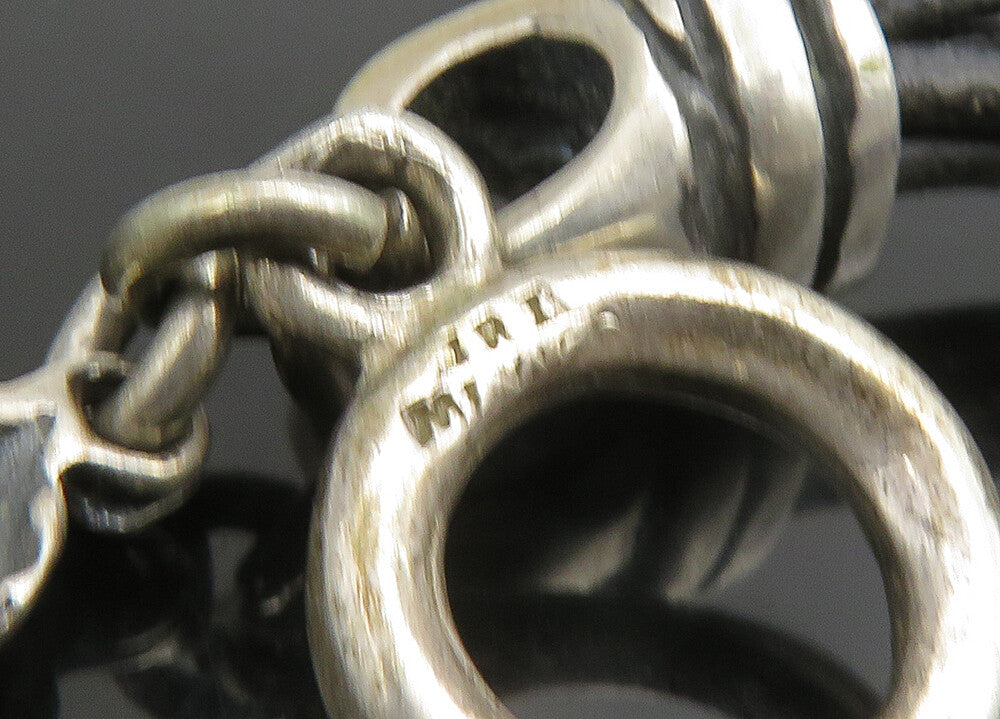 JRI MEXICO 925 Silver   Vintage Religious Cross Leather Rope Bracelet  BT9099