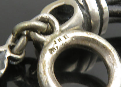 JRI MEXICO 925 Silver   Vintage Religious Cross Leather Rope Bracelet  BT9099