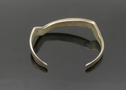 ZUNI NAVAJO 925 Silver  Vintage Inlaid Turquoise Pointed Cuff Bracelet  BT8304