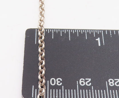 925 Sterling Silver Vintage Necklace Enameled Briefcase Charm Chain  NE4707
