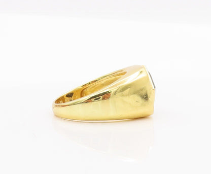 925 Sterling Silver Vintage Ring Gold Plated Square Onyx & CZ  Sz 10  RG28477