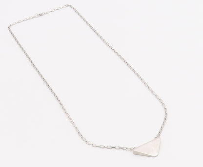 925 Sterling Silver Vintage Necklace Minimalist Geometric Pyramid Chain   NE4726