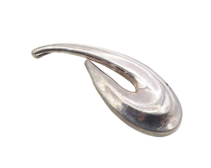 ZINA 925 Sterling Silver  Vintage Smooth Dark Tone Swirl Brooch Pin  BP4137