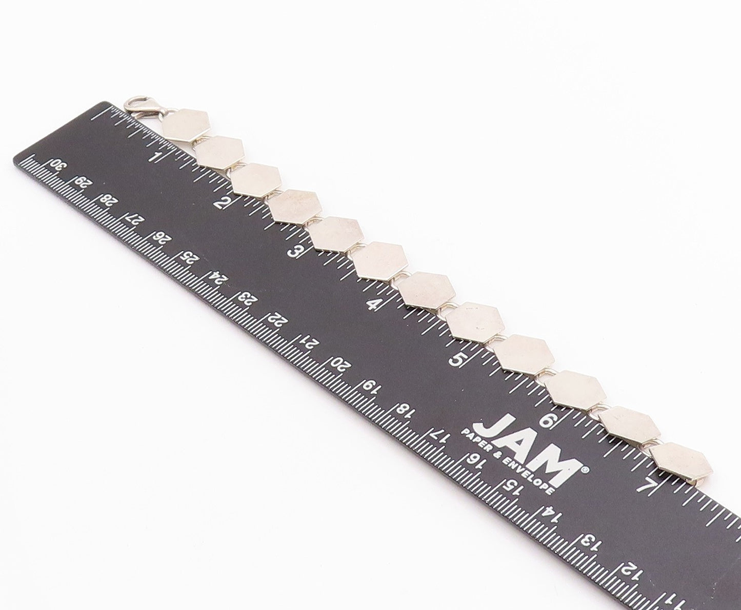 925 Sterling Silver Vintage Bracelet Minimalist Honeycomb Design Cutout  BT11308