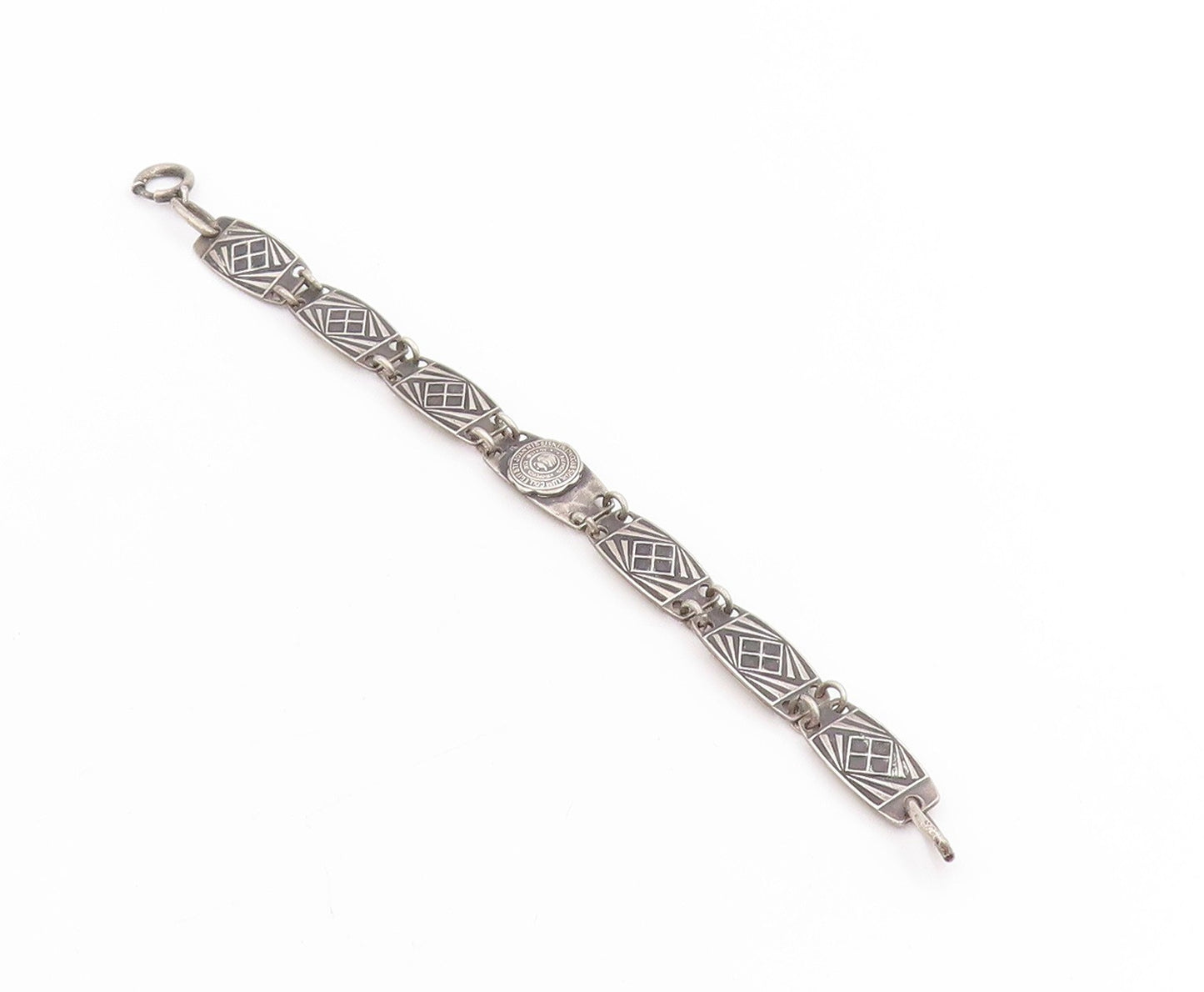 925 Sterling Silver Vintage Bracelet St. John's College Brooklyn Alumni  BT11475