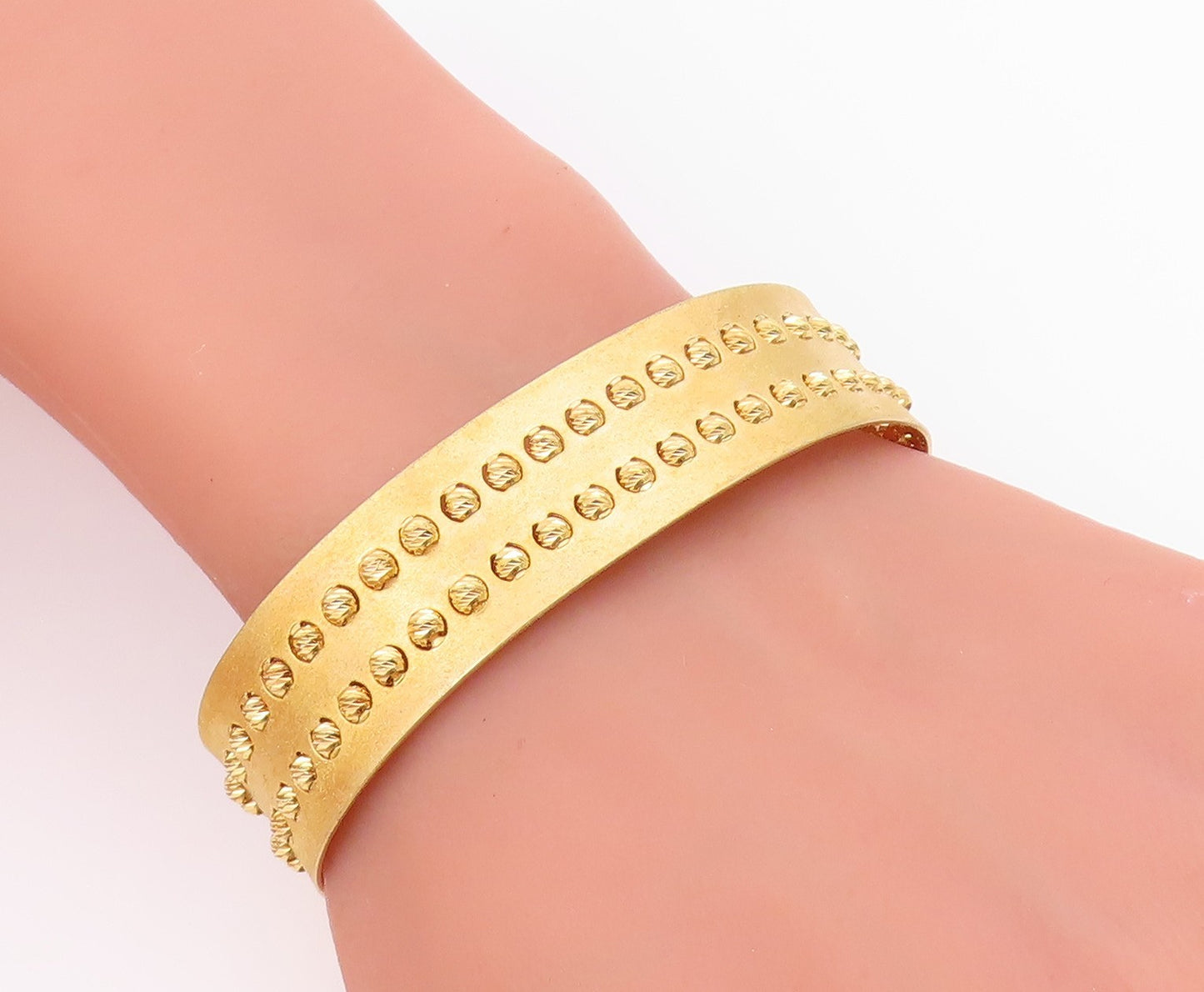 925 Sterling Silver Vintage Bracelet ATHOMIE Gold Plated Spinning Beads  BT12160