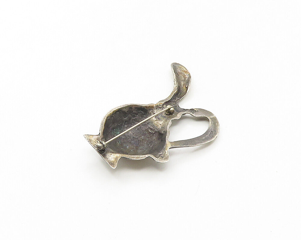925 Sterling Silver  Vintage Antique Dark Tone Pitcher Vase Brooch Pin  BP6699
