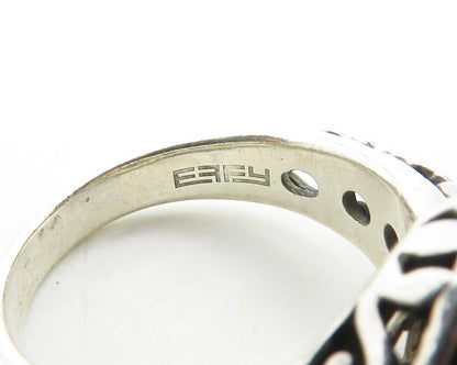 EFFY 925 Silver & 18K GOLD  Pearl Dome Love Heart Cocktail Ring Sz 8  RG17402
