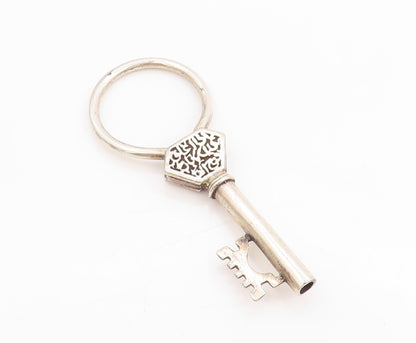 925 Sterling Silver Vintage Key Chain MIDDLE EAST Solid Key Fob Design  TR3960