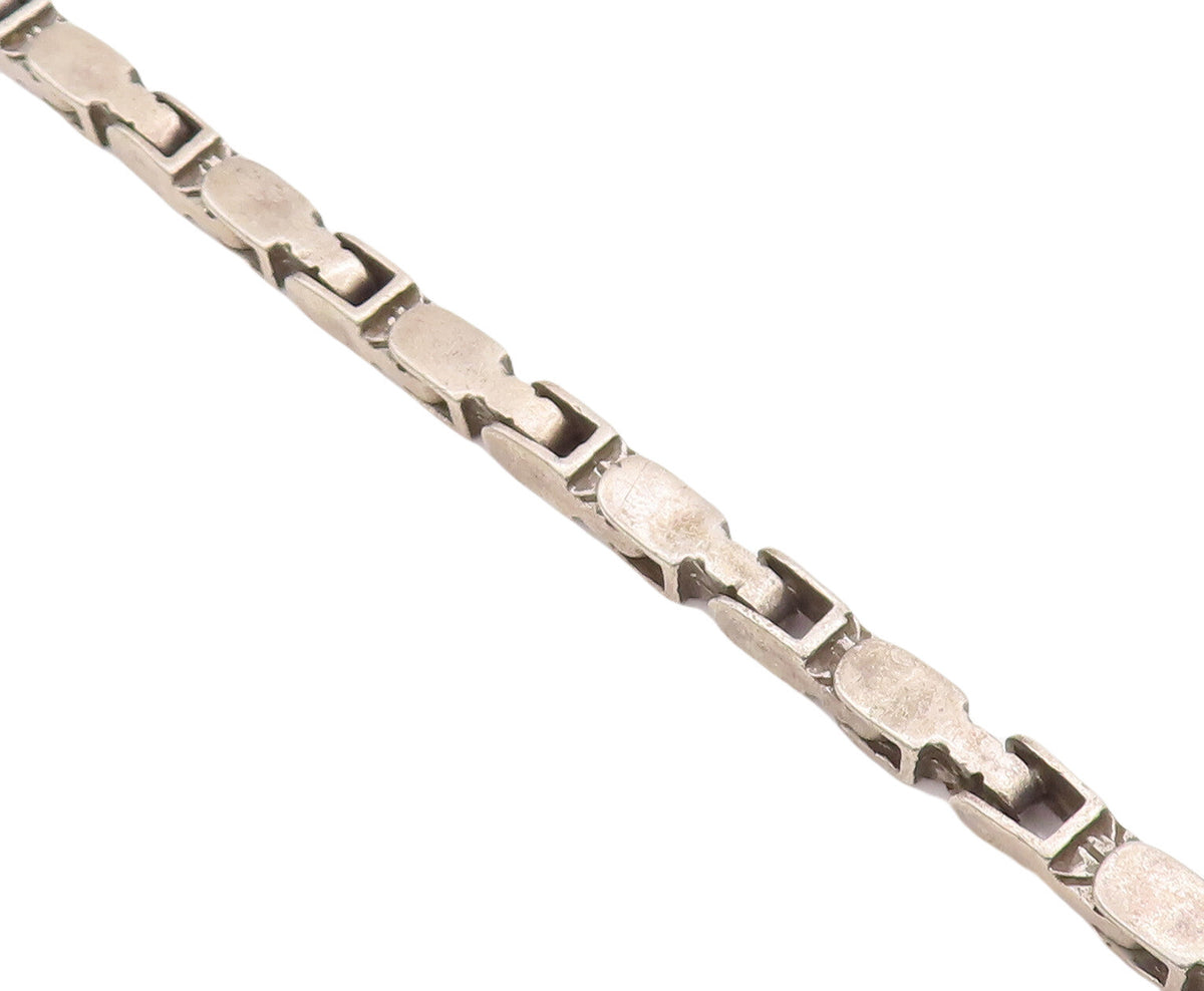 925 Sterling Silver Vintage Bracelet MEXICO Brutalist Heavy Cutout  BT10659