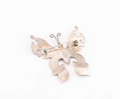 925 Sterling Silver Vintage Brooch Pin TAXCO MEXICO Modernist Butterfly  BP12555