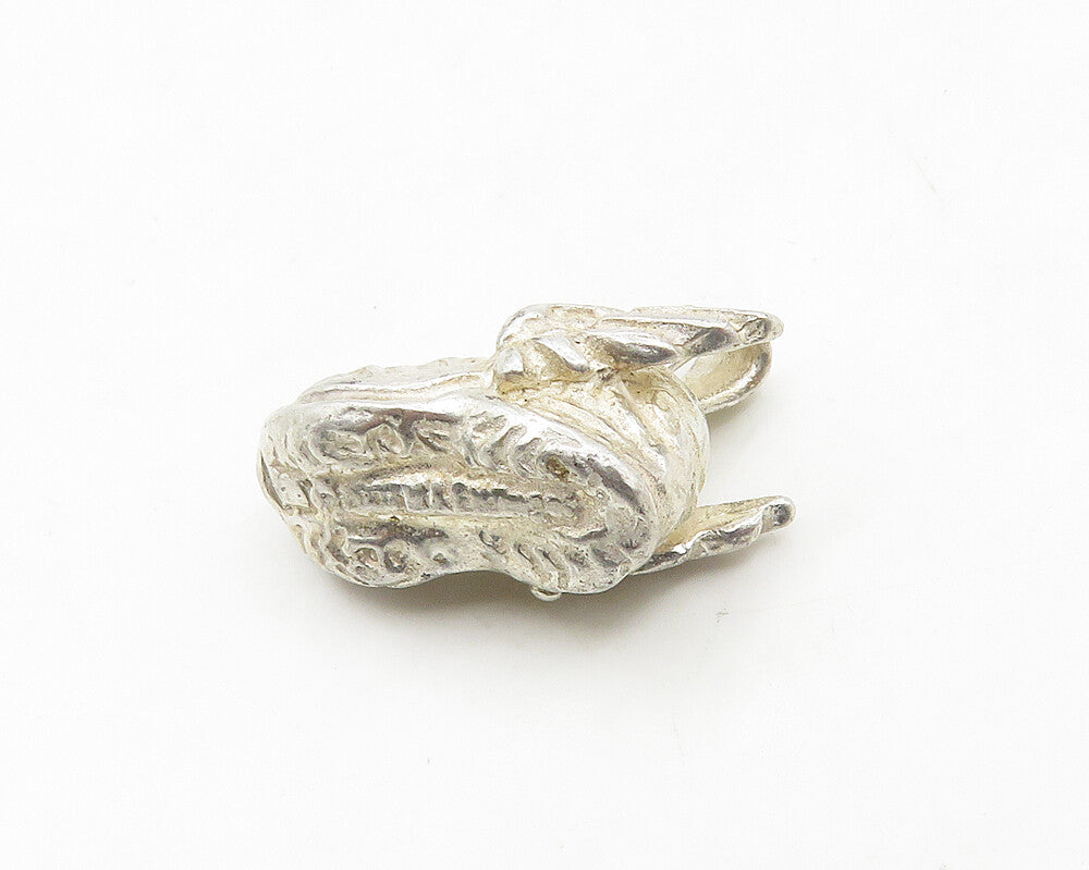 925 Sterling Silver  Vintage Shiny Winged Sneaker Shoe Pendant  PT15212
