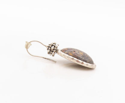 925 Sterling Silver Vintage Earrings MICHAEL DAWKINS Oval Gemstone  EG13227