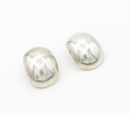 MEXICO 925 Sterling Silver  Vintage Shiny Smooth Non Pierce Earrings  EG8057