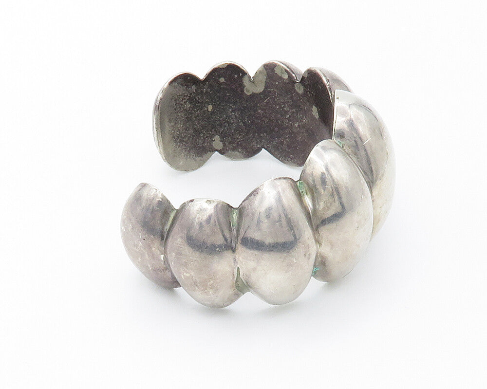 LOS BALLESTEROS 925 Sterling Silver Vintage Fluted Cuff Bracelet  BT5770