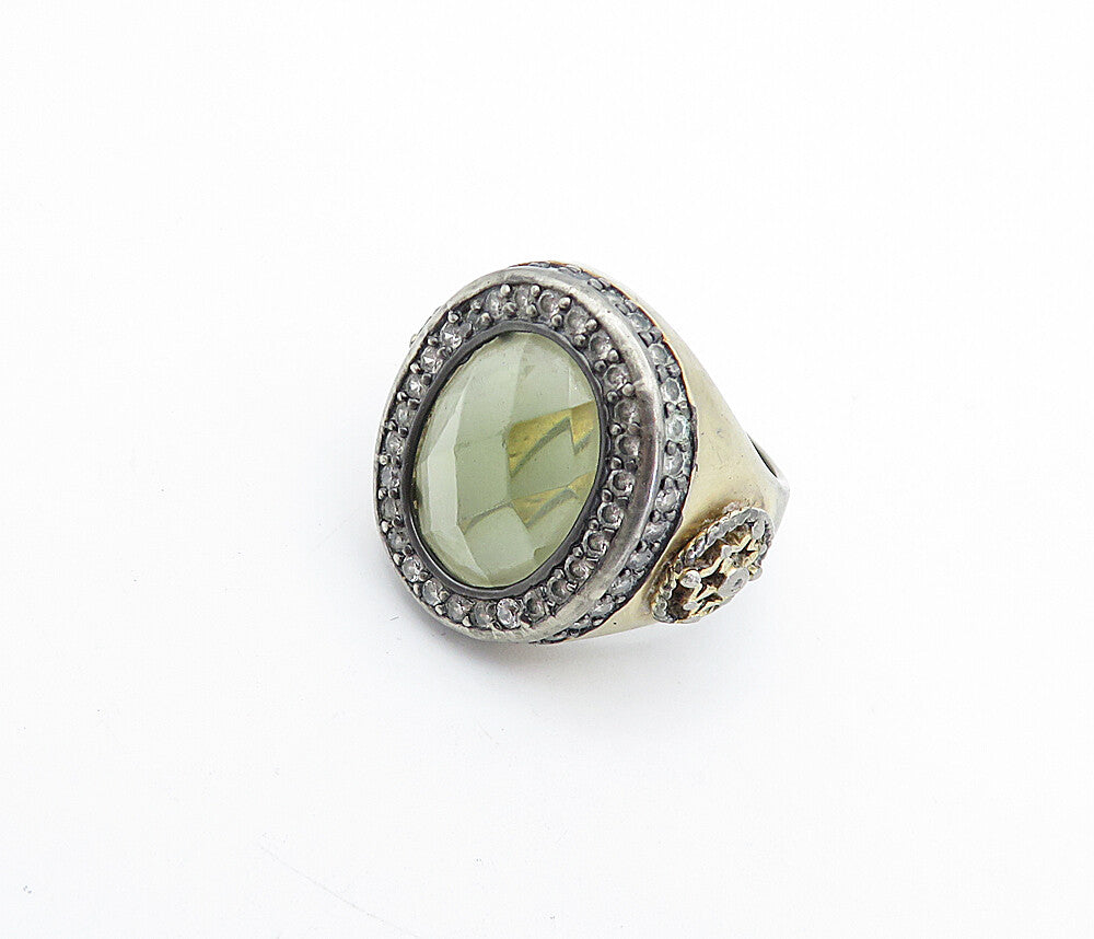 BELARGO 925 Sterling Silver  Vintage Faceted Topaz Cocktail Ring Sz 6  RG5327