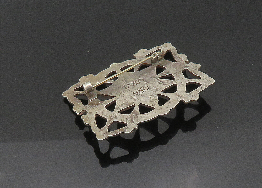 TAXCO 925 Sterling Silver  Vintage Antique Etched Star Brooch Pin  BP8138