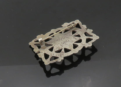 TAXCO 925 Sterling Silver  Vintage Antique Etched Star Brooch Pin  BP8138