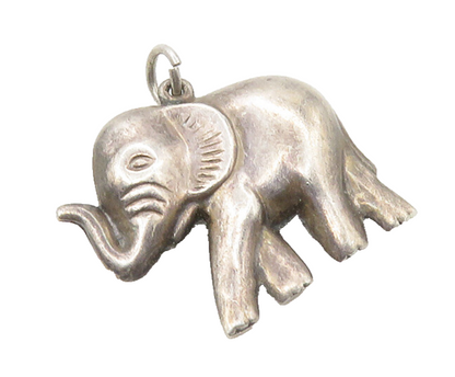 925 Sterling Silver  Vintage Shiny Hollow Elephant Drop Pendant  PT14489