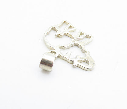 925 Sterling Silver  Petite Shiny Open Elephant Outline Drop Pendant  PT5706