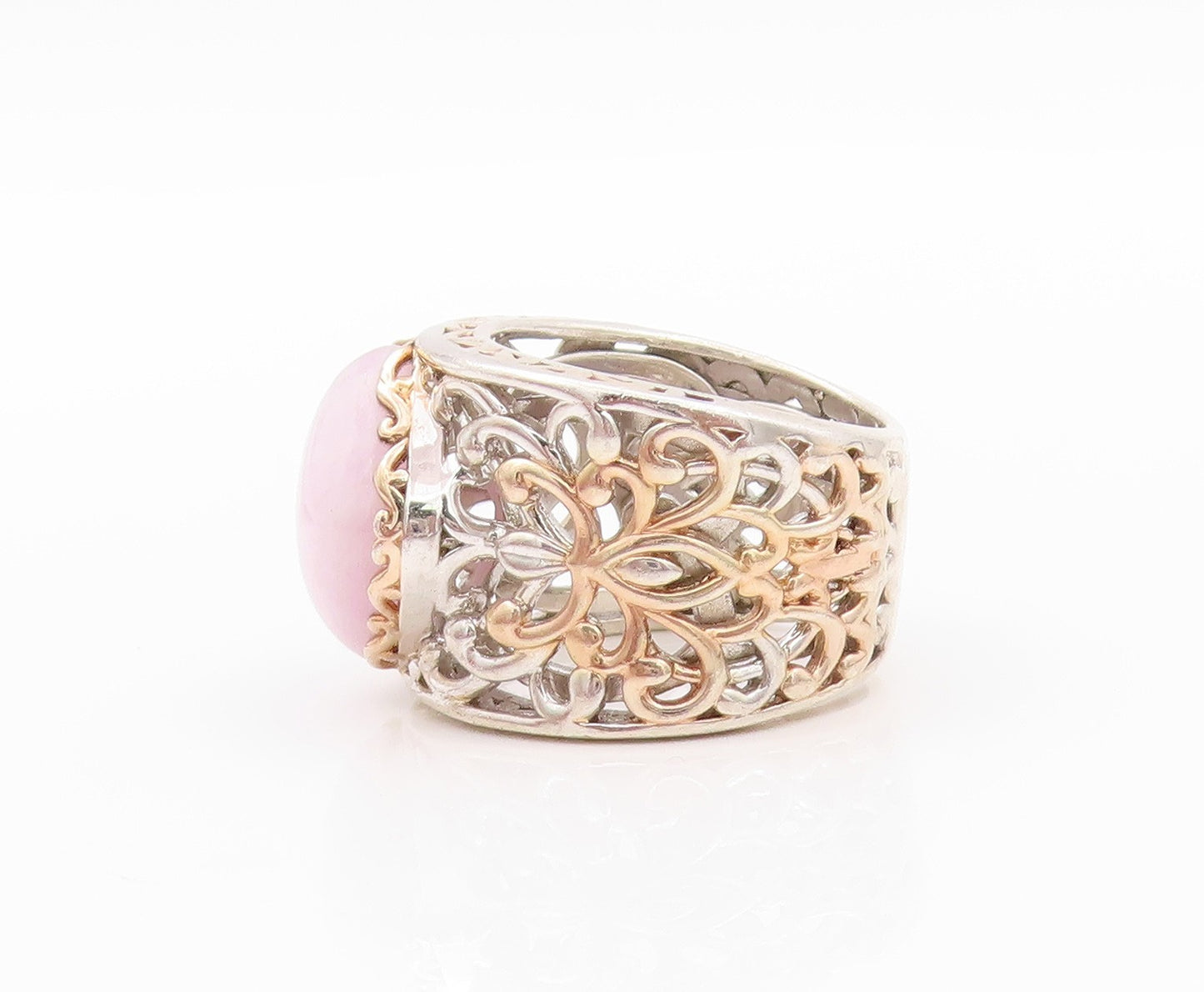 925 Sterling Silver Vintage Ring MICHAEL VALITUTTI Carved Gemstone Sz 6  RG32613