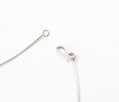 MEXICO 925 Sterling Silver  Shiny Arrow Cutout Spiral Chain Necklace  NE1798