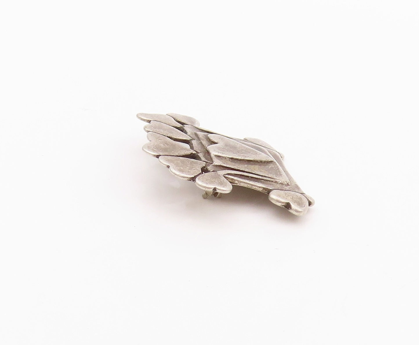 925 Sterling Silver Vintage Brooch Designer Dark Tone Heart Love Box   BP11585