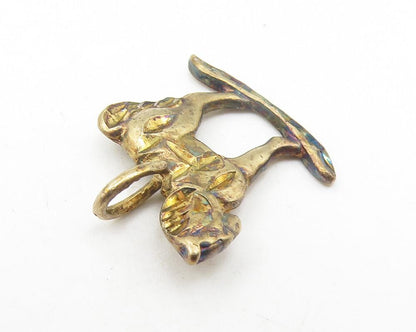 925 Sterling Silver  Vintage Diamond Cut Detail Rocking Horse Pendant  PT8964