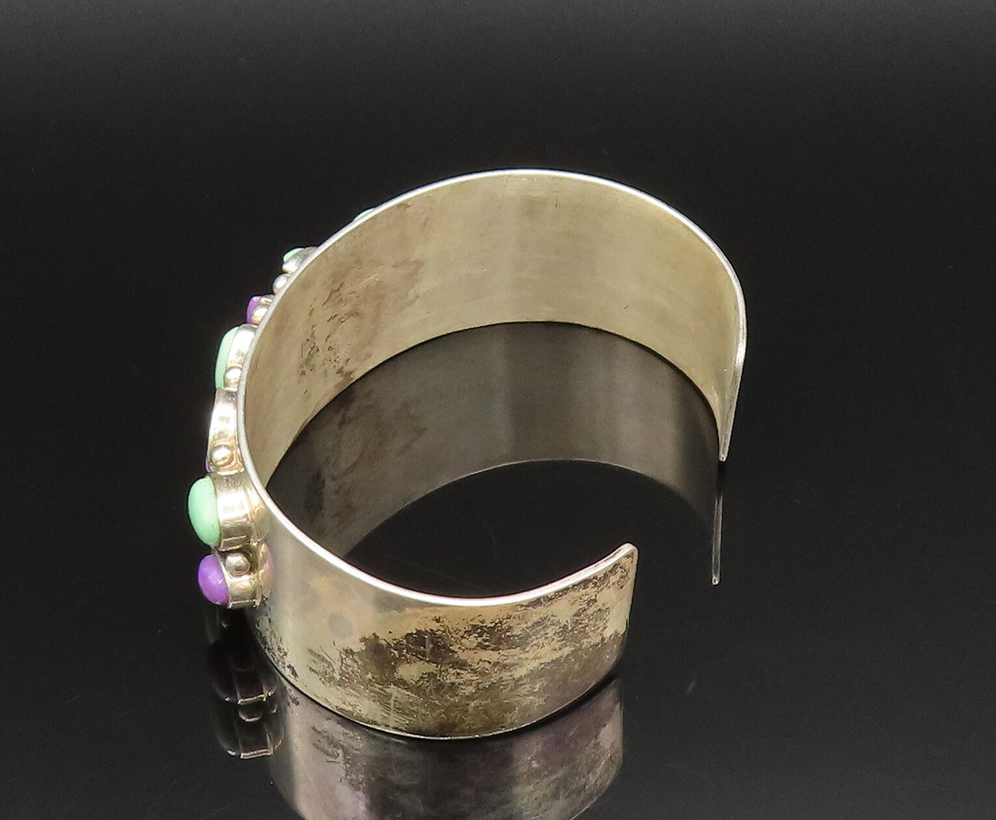 DTR JAY KING 925 Silver  Vintage Aventurine & Charoite Shapes Bracelet  BT9572