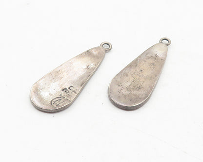 MEXICO 925 Sterling Silver  Vintage Crushed Turquoise Dangle Earrings  EG6109